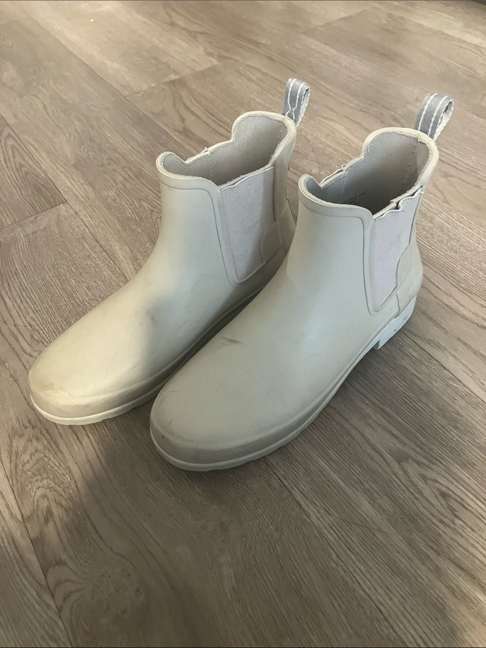 HUNTER WOMEN CHELSEA ORIGINAL REFINED RAIN BOOTS WATERPROOF GRAY SIZE US 6